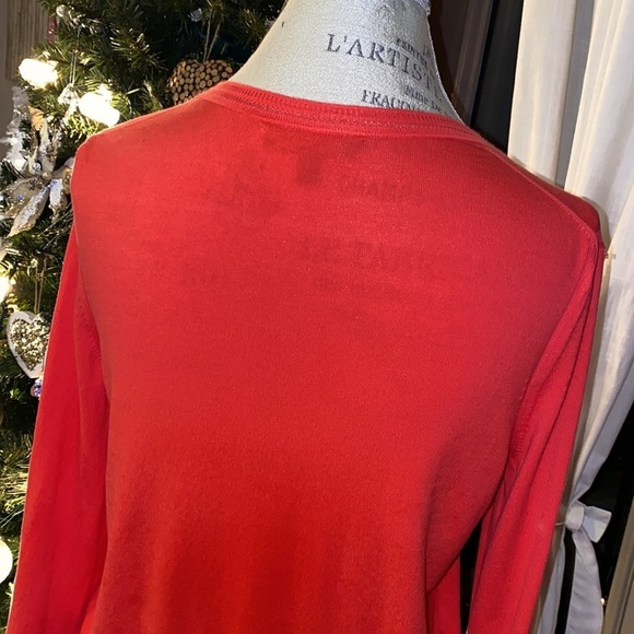 Banana Republic red button down cardigan longsleeve sweater shirt casual blouse​ - Picture 8 of 12